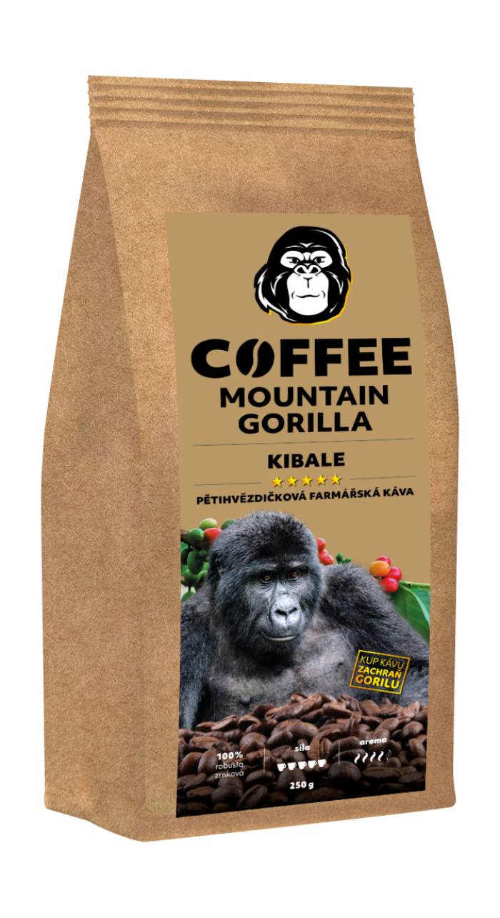 Zrnková káva Kibale - 100 % robusta - Uganda 250 g