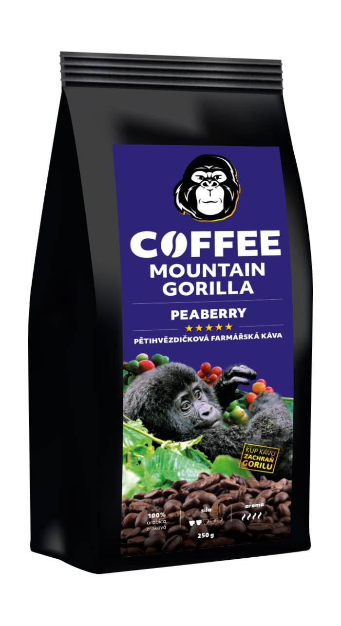 Zrnková káva - Peaberry - 100 % arabica - Uganda 250 g